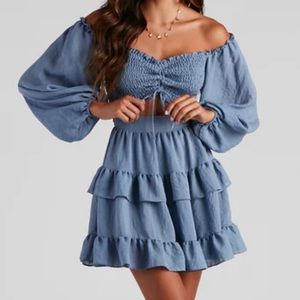 So Sweet Ruffled Cutout Skater Dress 🦋😇